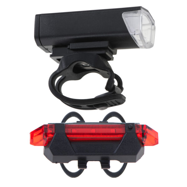 Lampka rowerowa LED zestaw tyl przod USB