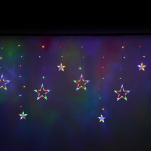 Lampki LED kurtyna gwiazdki 2 5m 138LED multikolor