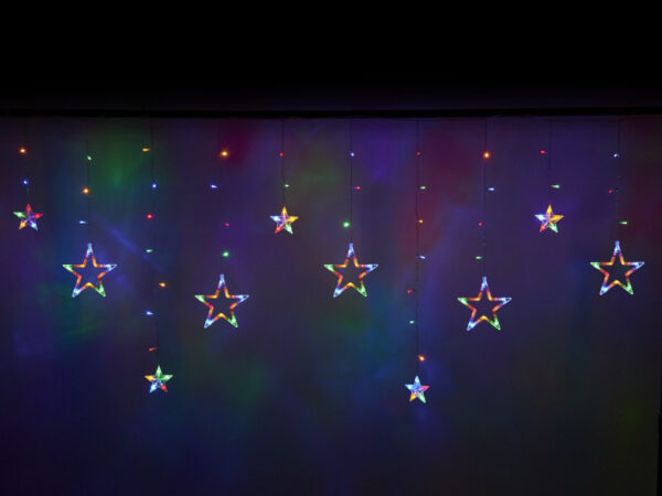 Lampki LED kurtyna gwiazdki 2 5m 138LED multikolor