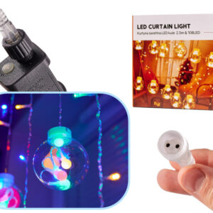 Lampki LED kurtyna kule wiszace 3m 108LED multikolor ze zlaczem 8 trybow swiecenia