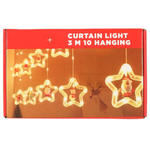Lampki LED kurtyna z figurkami Boze Narodzenie 3m 125LED 10 zarowek cieply bialy zasilanie sieciowe