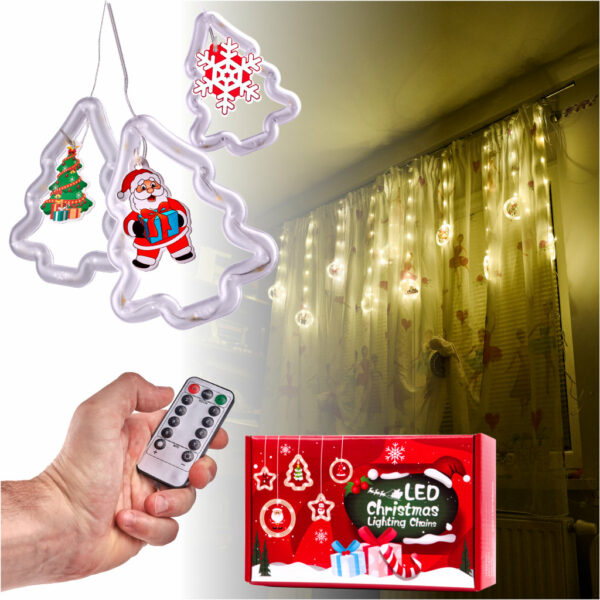 KX5249 1 Lampki LED kurtyna z obrazkami w kółkach 3m