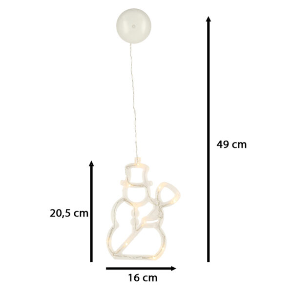 Lampki LED wiszaca dekoracja swiateczna balwanek 49cm 10 LED
