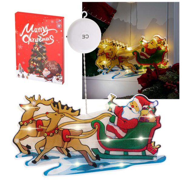 Lampki LED wiszaca dekoracja swiateczna sanie mikolaja Lampki LED wiszaca dekoracja swiateczna sanie mikolaja