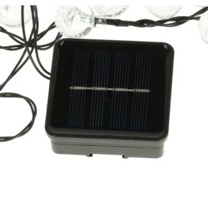 Lampki ogrodowe solarne kulki 7m 50LED cieply bialy