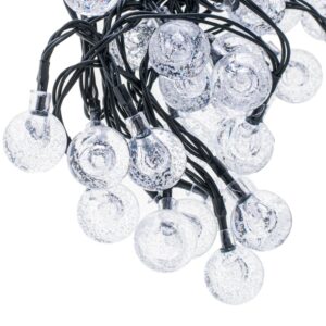 Lampki ogrodowe solarne kulki 7m 50LED zimny bialy