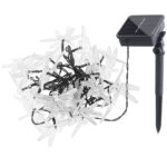 Lampki ogrodowe solarne wazki 6 5m 30LED cieply bialy