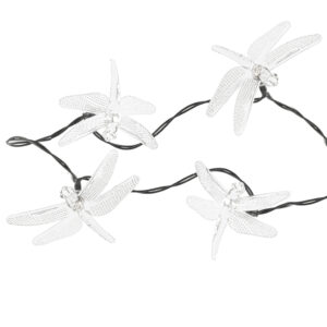 Lampki ogrodowe solarne wazki 6 5m 30LED cieply bialy