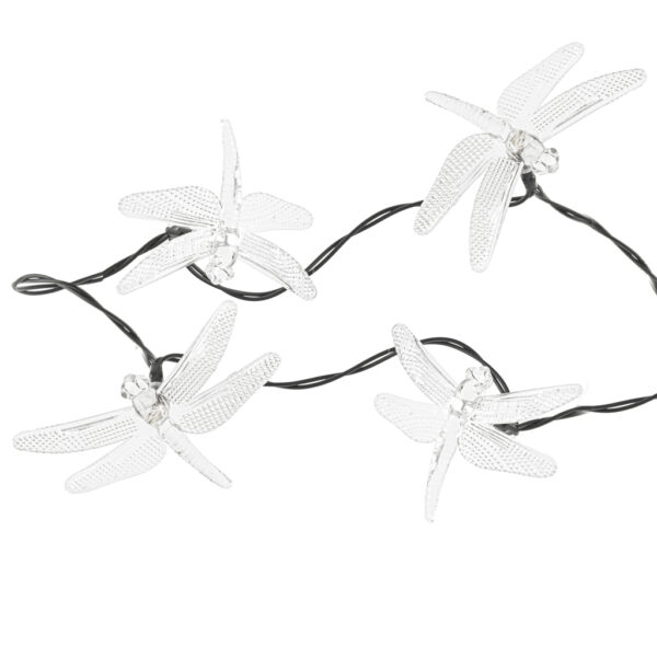 Lampki ogrodowe solarne wazki 6 5m 30LED cieply bialy