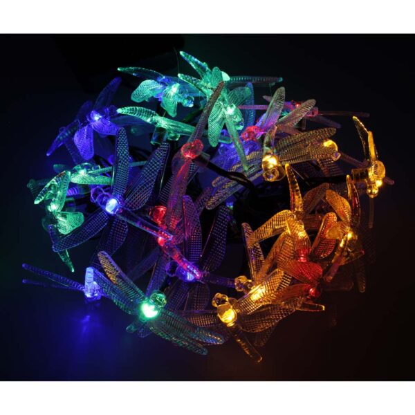 Lampki ogrodowe solarne wazki 6 5m 30LED multikolor