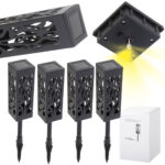 Lampy lampiony solarne stojace dekoracyjne 4 sztuki