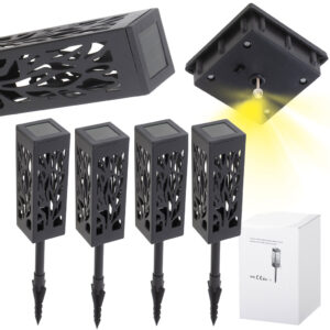 Lampy lampiony solarne stojace dekoracyjne 4 sztuki