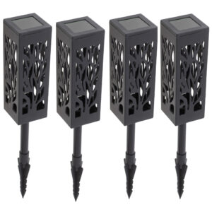 Lampy lampiony solarne stojace dekoracyjne 4 sztuki
