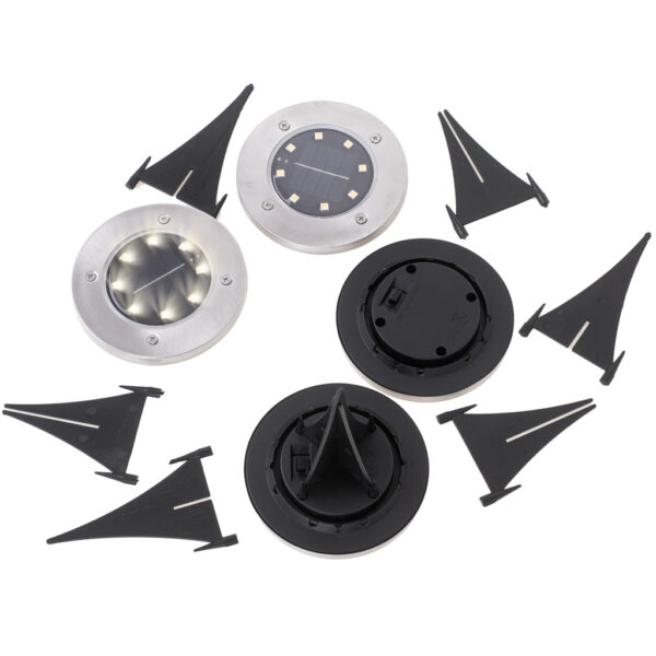 Lampy ogrodowe solarne najazdowe gruntowe 8LED 4szt zimny bialy