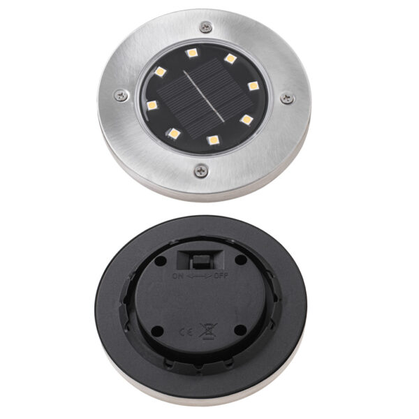 Lampy ogrodowe solarne najazdowe gruntowe 8LED 4szt zimny bialy