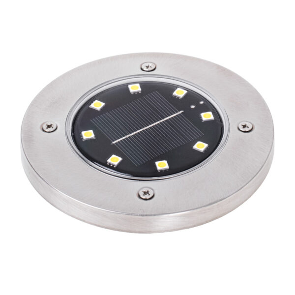 Lampy ogrodowe solarne najazdowe gruntowe 8LED 4szt zimny bialy