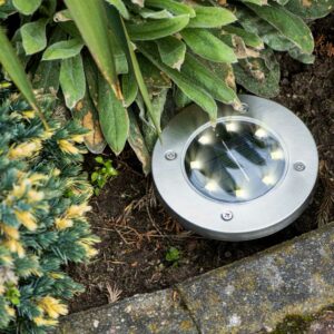 Lampy ogrodowe solarne najazdowe gruntowe 8LED 4szt zimny bialy