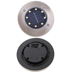 Lampy solarne gruntowe najazdowe ogrodowe 8LED 4szt cieply bialy