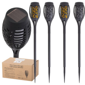 Lampy solarne ogrodowe pochodnie 12LED 4szt