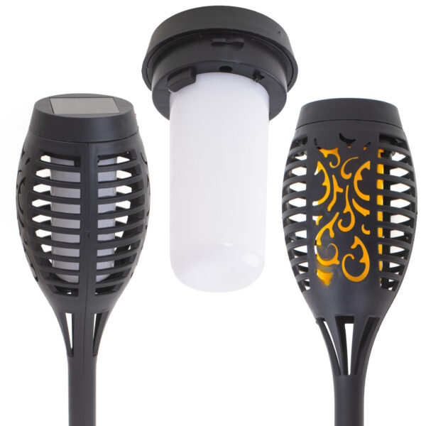 Lampy solarne ogrodowe pochodnie 12LED 4szt