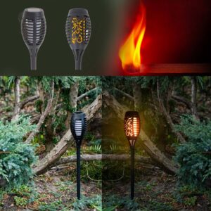 Lampy solarne ogrodowe pochodnie 12LED 4szt