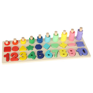 Liczydlo drewniane sorter cyfry montessori 3w1 13x36cm