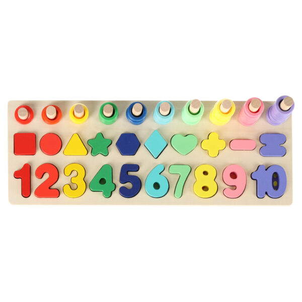 Liczydlo drewniane sorter cyfry montessori 3w1 13x36cm