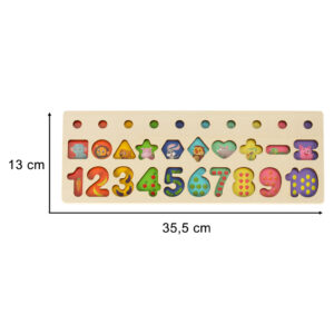 Liczydlo drewniane sorter cyfry montessori 3w1 13x36cm