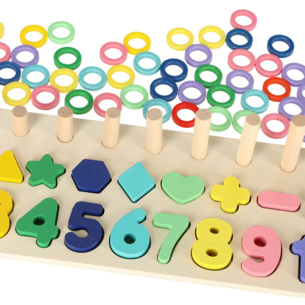 Liczydlo drewniane sorter cyfry montessori 3w1 13x36cm