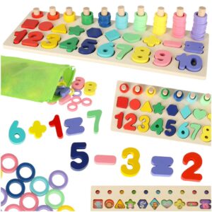 Liczydlo drewniane sorter cyfry montessori 3w1 13x36cm