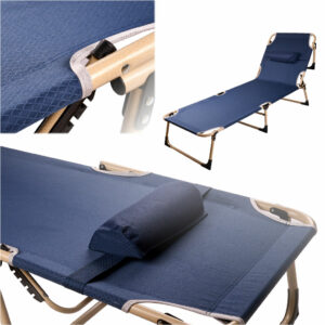 Field bed folded tourist Canadian 193 cm navy blue