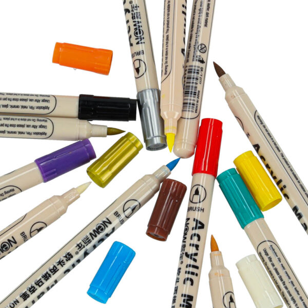 Markery akrylowe do tkanin kamieni pisaki flamastry mazaki wodoodporne DIY 12 szt