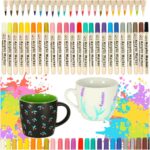 Markery akrylowe do tkanin kamieni pisaki flamastry mazaki wodoodporne DIY 24 szt