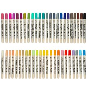 Markery akrylowe do tkanin kamieni pisaki flamastry mazaki wodoodporne DIY 48 szt