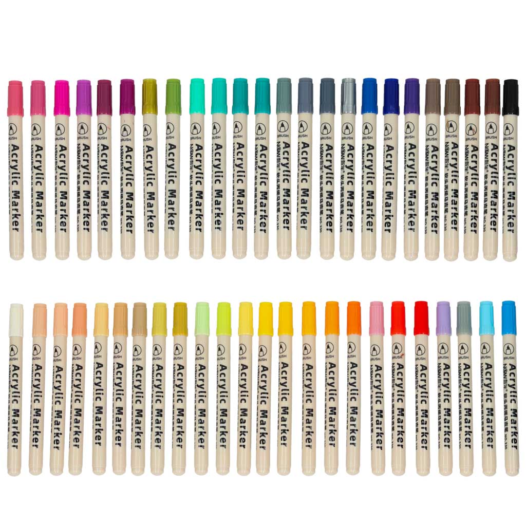 Markery akrylowe do tkanin kamieni pisaki flamastry mazaki wodoodporne DIY 48 szt