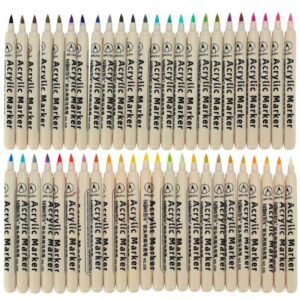 Markery akrylowe do tkanin kamieni pisaki flamastry mazaki wodoodporne DIY 48 szt
