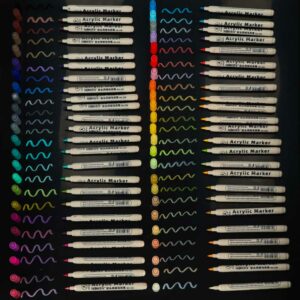 Markery akrylowe do tkanin kamieni pisaki flamastry mazaki wodoodporne DIY 48 szt