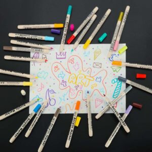 Markery akrylowe do tkanin kamieni pisaki flamastry mazaki wodoodporne DIY 48 szt
