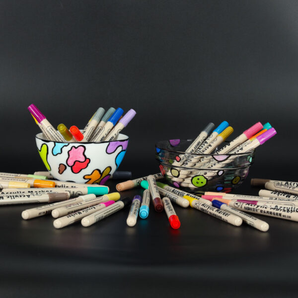 Markery akrylowe do tkanin kamieni pisaki flamastry mazaki wodoodporne DIY 48 szt