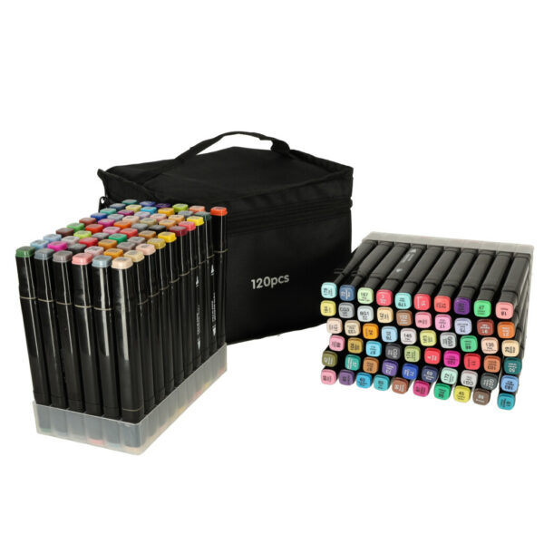 Markery dwustronne alkoholowe w etui 120 podstawka