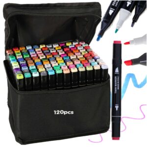 Markery dwustronne alkoholowe w etui 120 podstawka