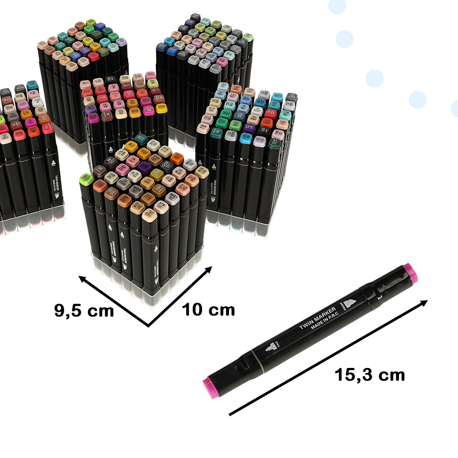 Markery dwustronne alkoholowe w etui 204 podstawka