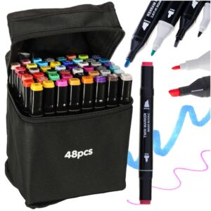 Markery dwustronne alkoholowe w etui 48 podstawka