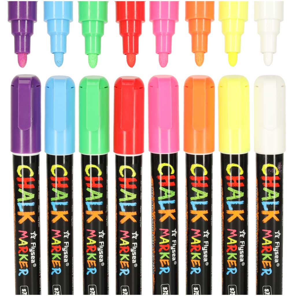 Markery pisaki kredowe do tablic szyb 8 szt