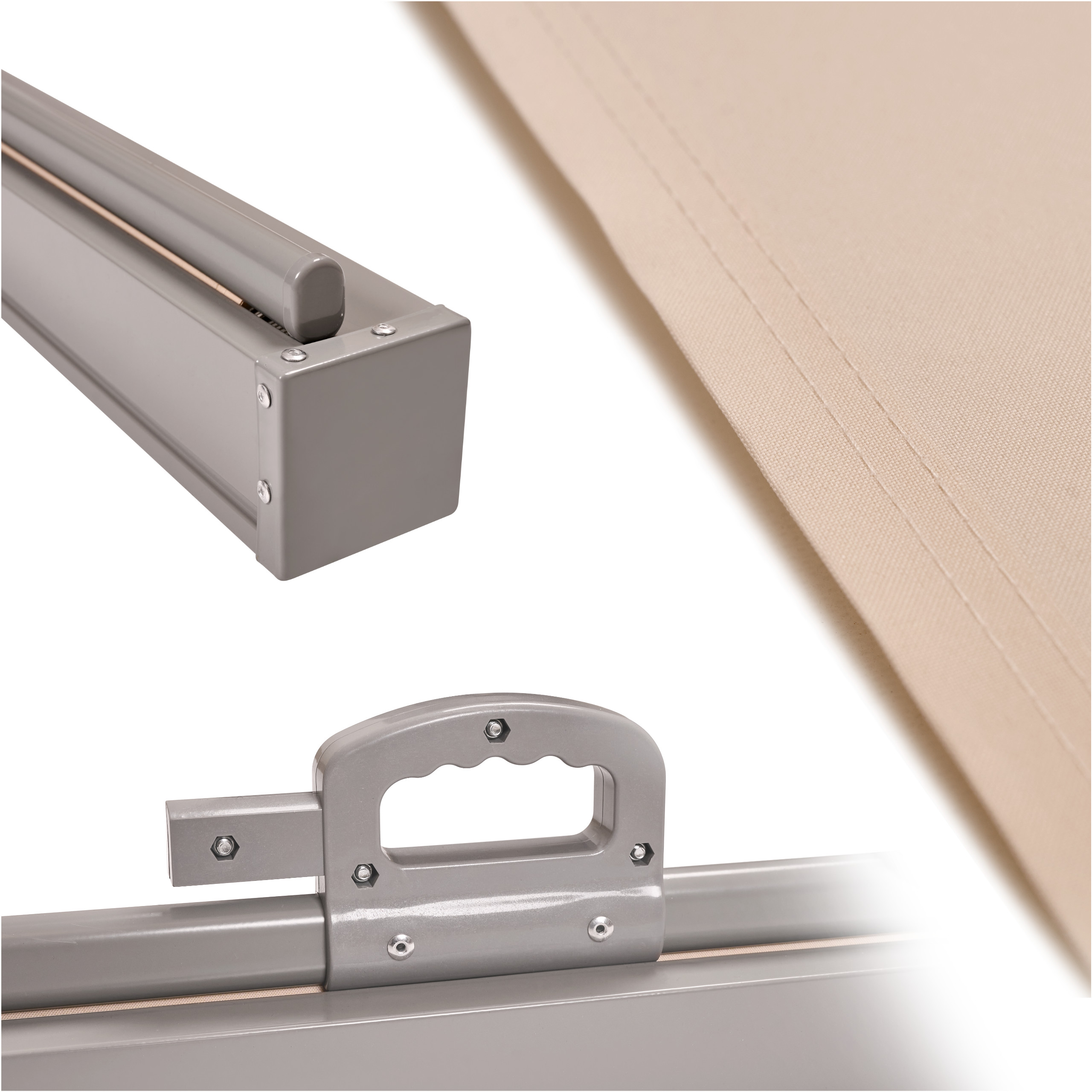 Markiza boczna tarasowa LUARO parawan zwijana 180 x 400 cm bezowa