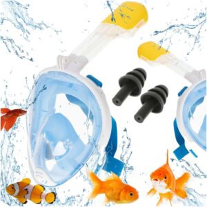 Full foldable snorkeling mask L XL blue