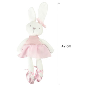 Maskotka pluszowa krolik w rozowej sukience 42cm