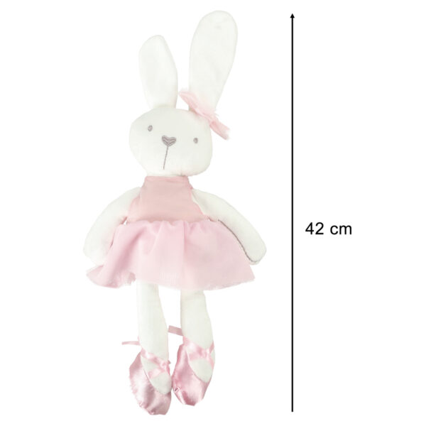 Maskotka pluszowa krolik w rozowej sukience 42cm