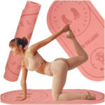 Mata do cwiczen jogi skakania na skakance wygluszajaca antyposlizgowa 127x63x0 6 cm rozowa