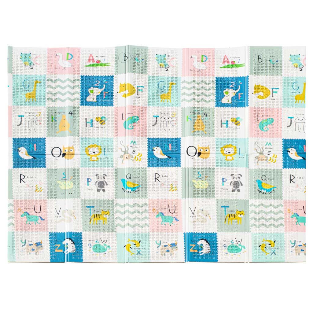 Mata edukacyjna piankowa dwustronna skladana 179x198 slonie obrazki